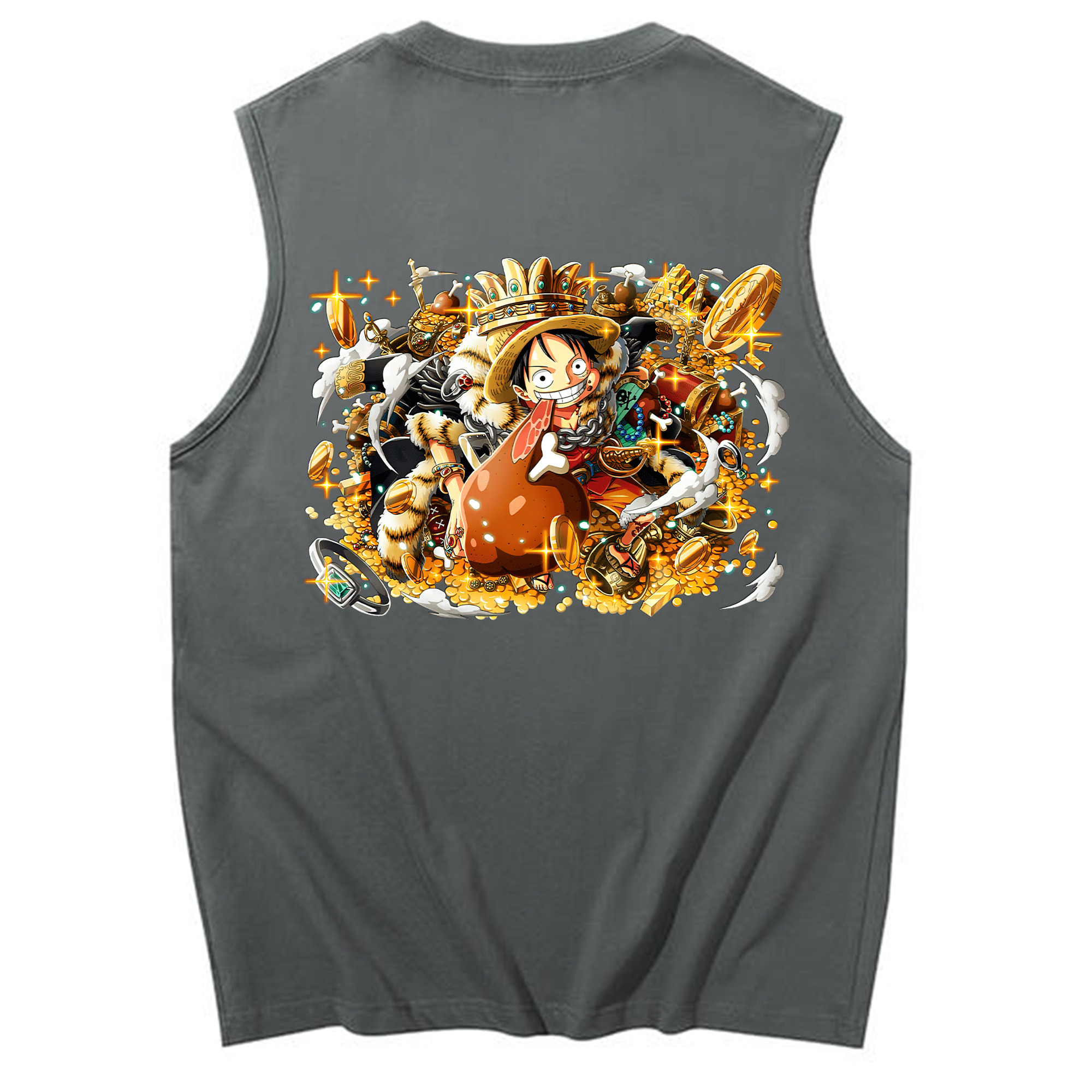 ワンピース モンキー・D・ルフィ ONE PIECE Monkey D. Luffy コットン100％タンクトップ（背面プリント）